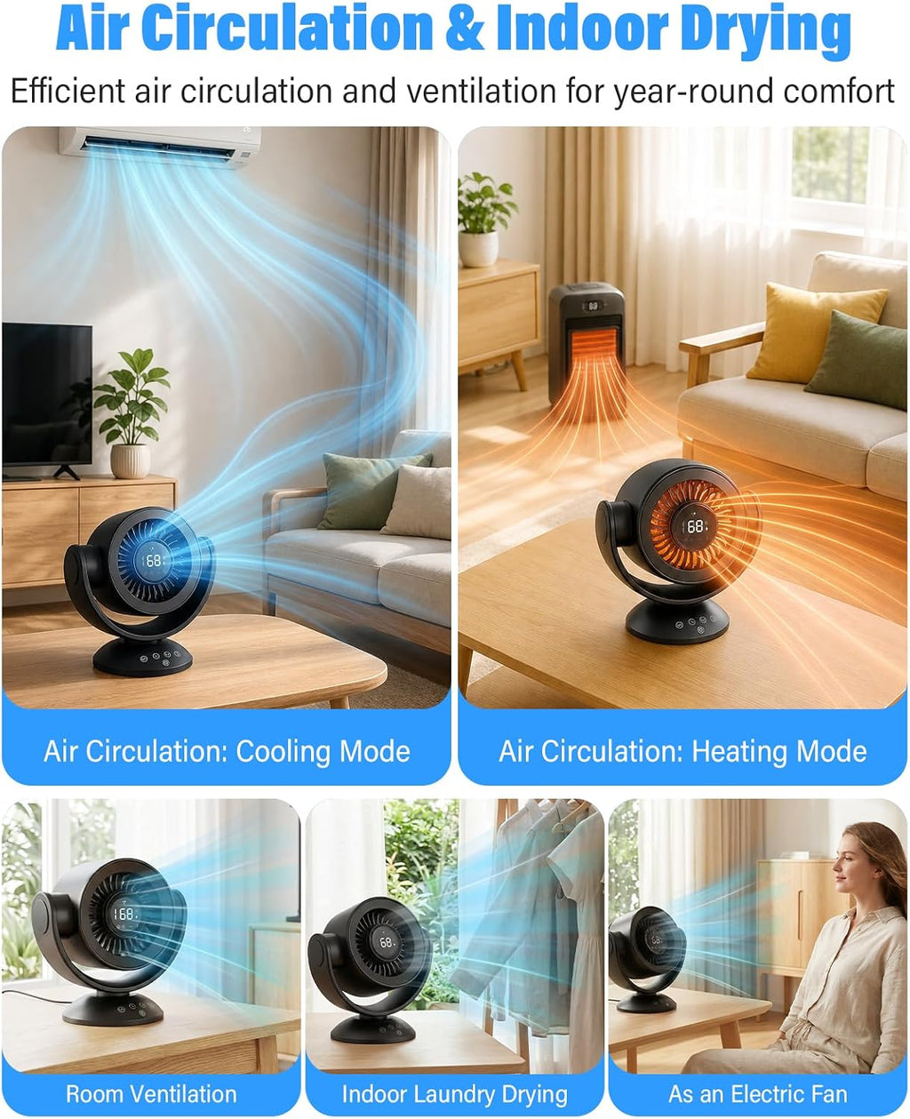 Fan for Bedroom,Desk Fans,Air Circulator Fan with Remote, 90°Vertical +120°Auto Oscillating,100 Speeds, 10H Timer, 25dB Quiet Fan,Digital Display Rechargeable USB, for Home Office Travel（Black）
