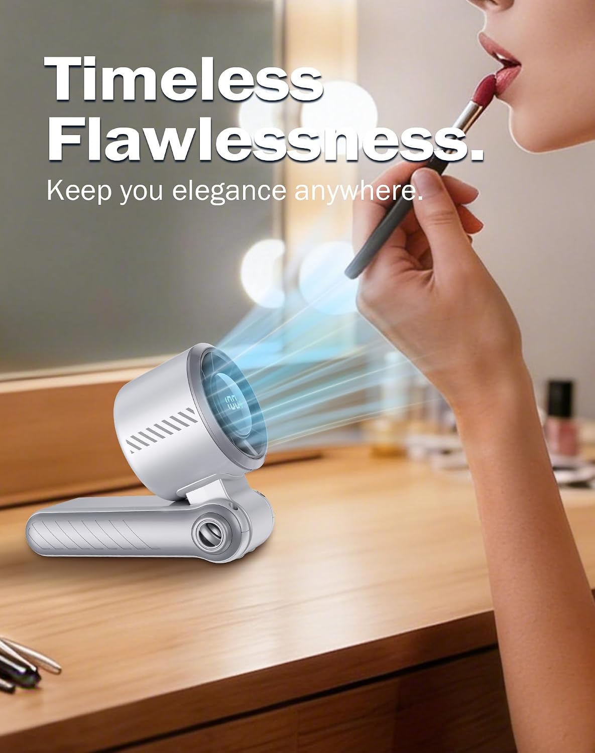 Portable High-Speed Handheld Fan with LED Display, [Smart Power & Wind Control], 4000mAh Rechargeable Mini Personal Fan, 5 Speeds, Quiet USB Travel Fan for Outdoor, Commuting
