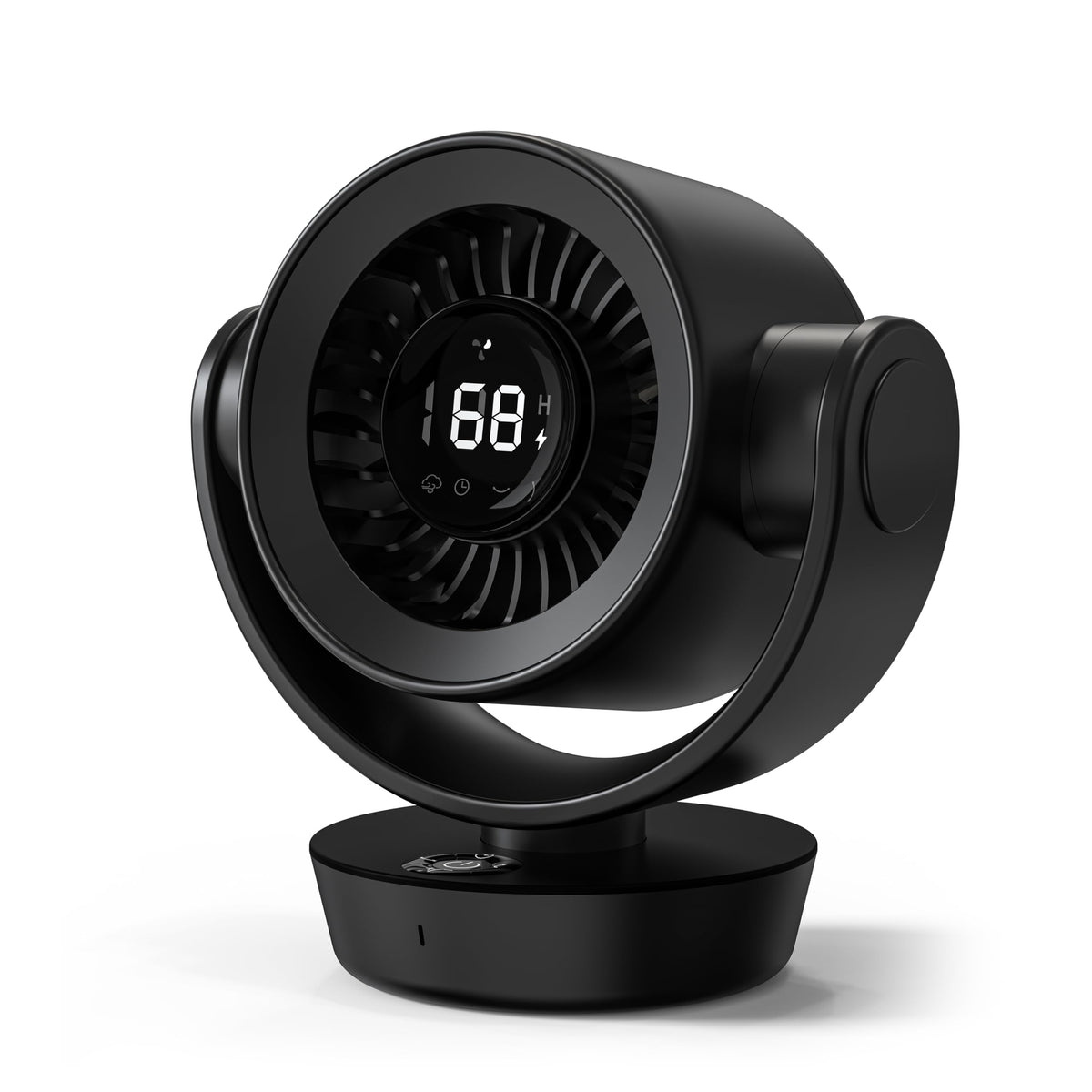 Fan for Bedroom,Desk Fans,Air Circulator Fan with Remote, 90°Vertical +120°Auto Oscillating,100 Speeds, 10H Timer, 25dB Quiet Fan,Digital Display Rechargeable USB, for Home Office Travel（Black）