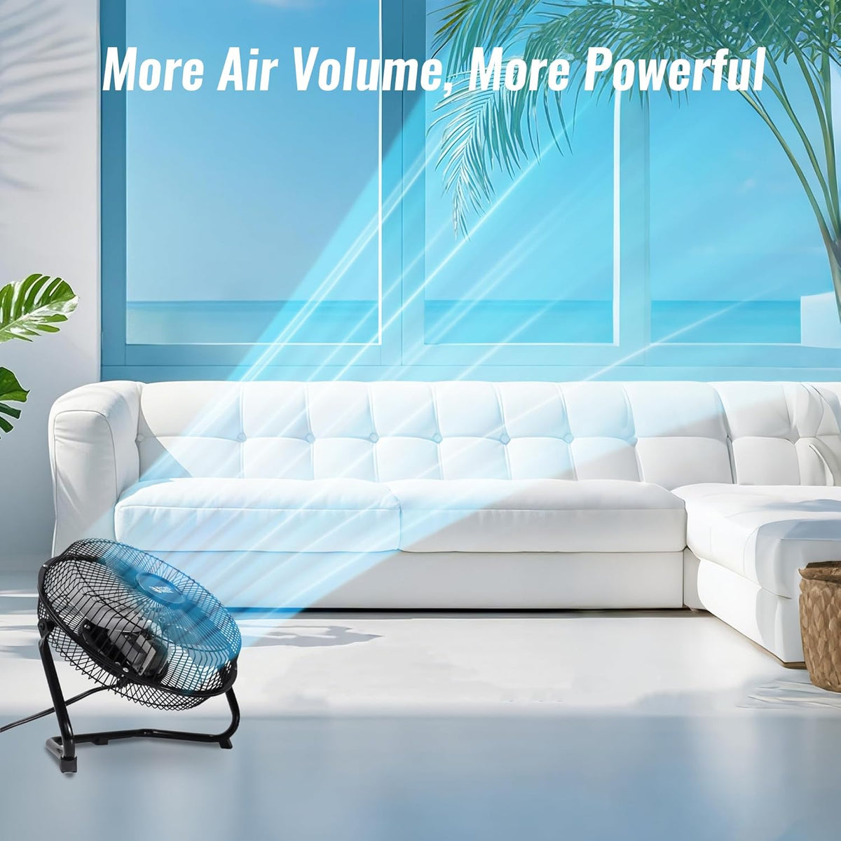BEYOND BREEZE 9 Inch Metal Floor Fan with Upgraded Airflow, Black | 3-Speed Portable Cradle Floor Fan, 180° Adjustable Tilt, Perfect for Workshop, Home, Office