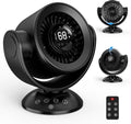 Fan for Bedroom,Desk Fans,Air Circulator Fan with Remote, 90°Vertical +120°Auto Oscillating,100 Speeds, 10H Timer, 25dB Quiet Fan,Digital Display Rechargeable USB, for Home Office Travel（Black）