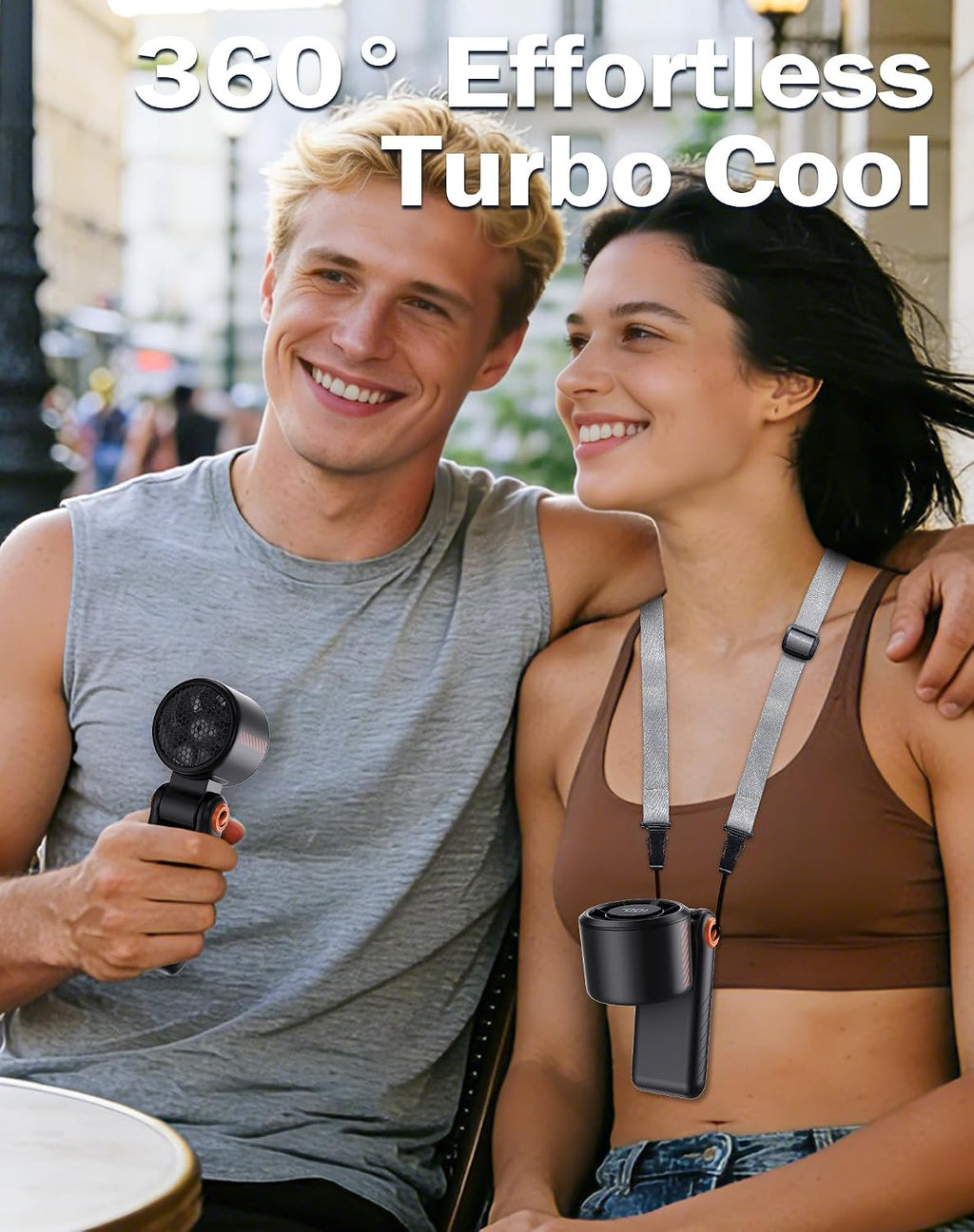 Portable High-Speed Handheld Fan with LED Display, [Smart Power & Wind Control], 4000mAh Rechargeable Mini Personal Fan, 5 Speeds, Quiet USB Travel Fan for Outdoor, Commuting